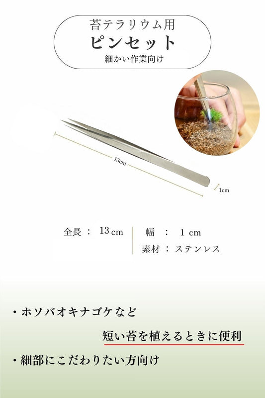 ピンセット[130mm直型]《苔テラリウム・コケリウム用》