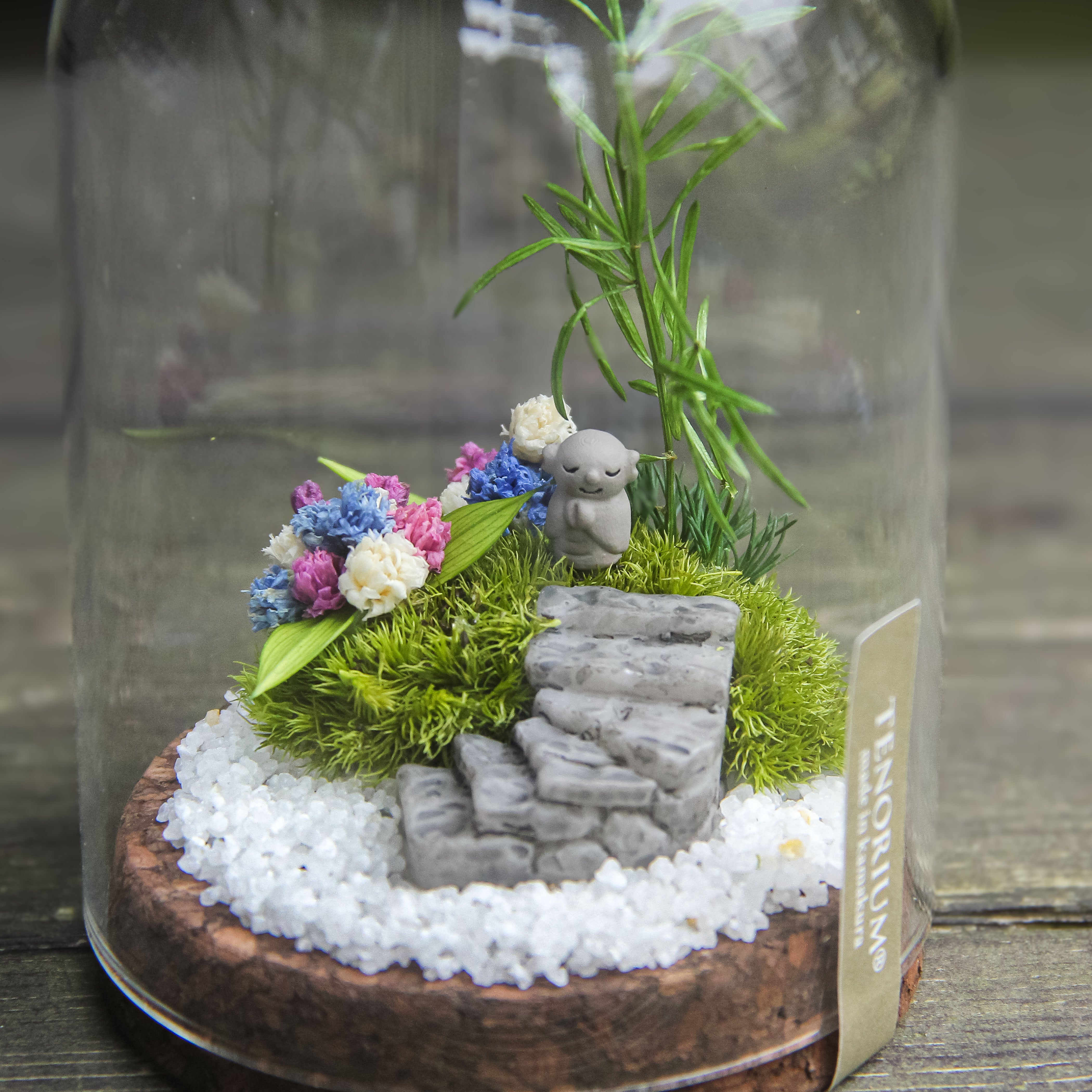 紫陽花の箱庭 [M/75φ]地蔵S 《プリザーブド苔テラリウム》 – 苔むすび
